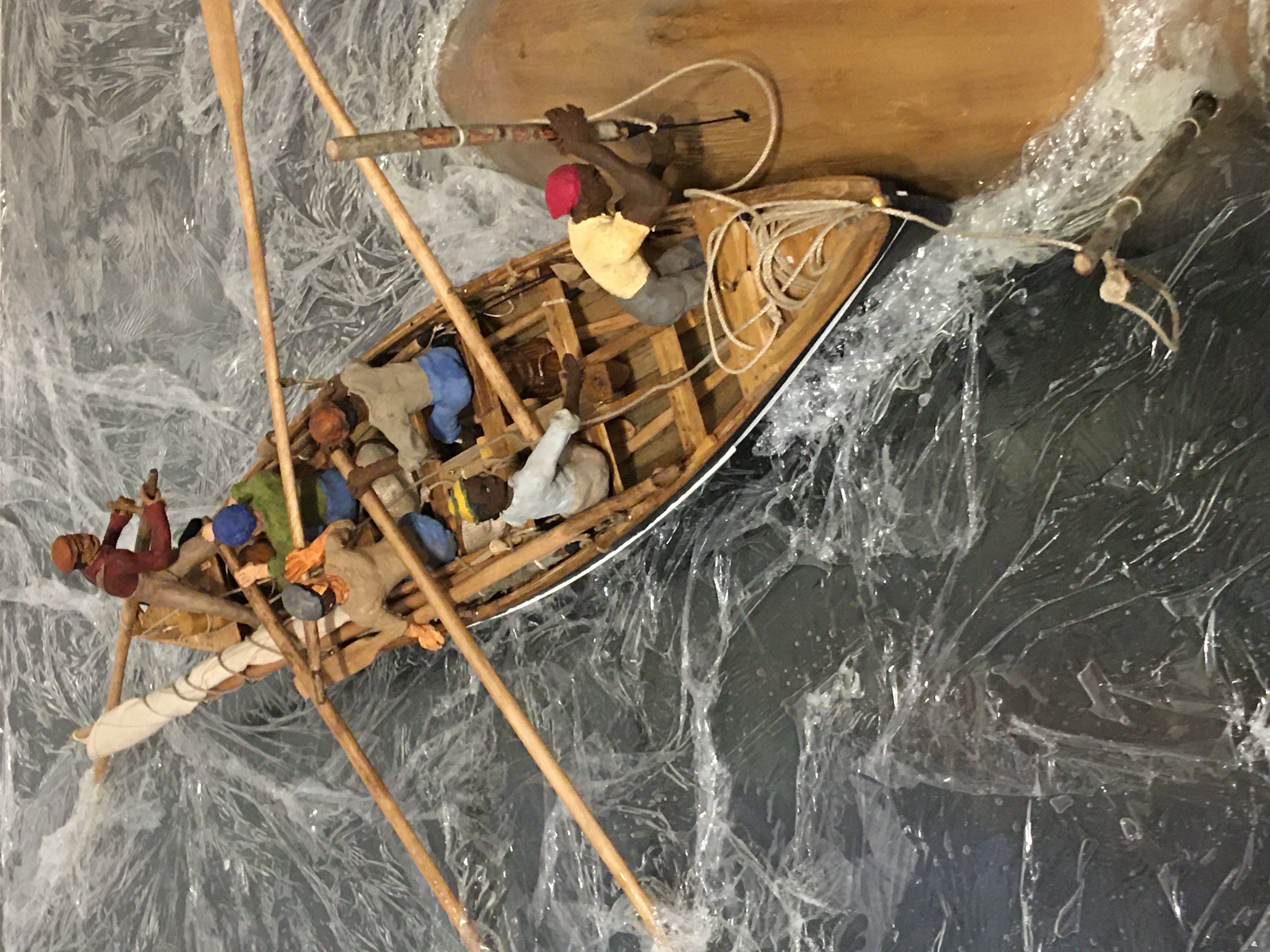 The whaleboat diorama based on the photograph